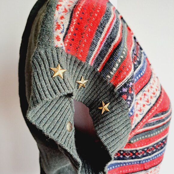 NEW VDP Italian Women's Knit Red Green Vest Sweater Size 38 / US 2-4 - Picture 4 of 16